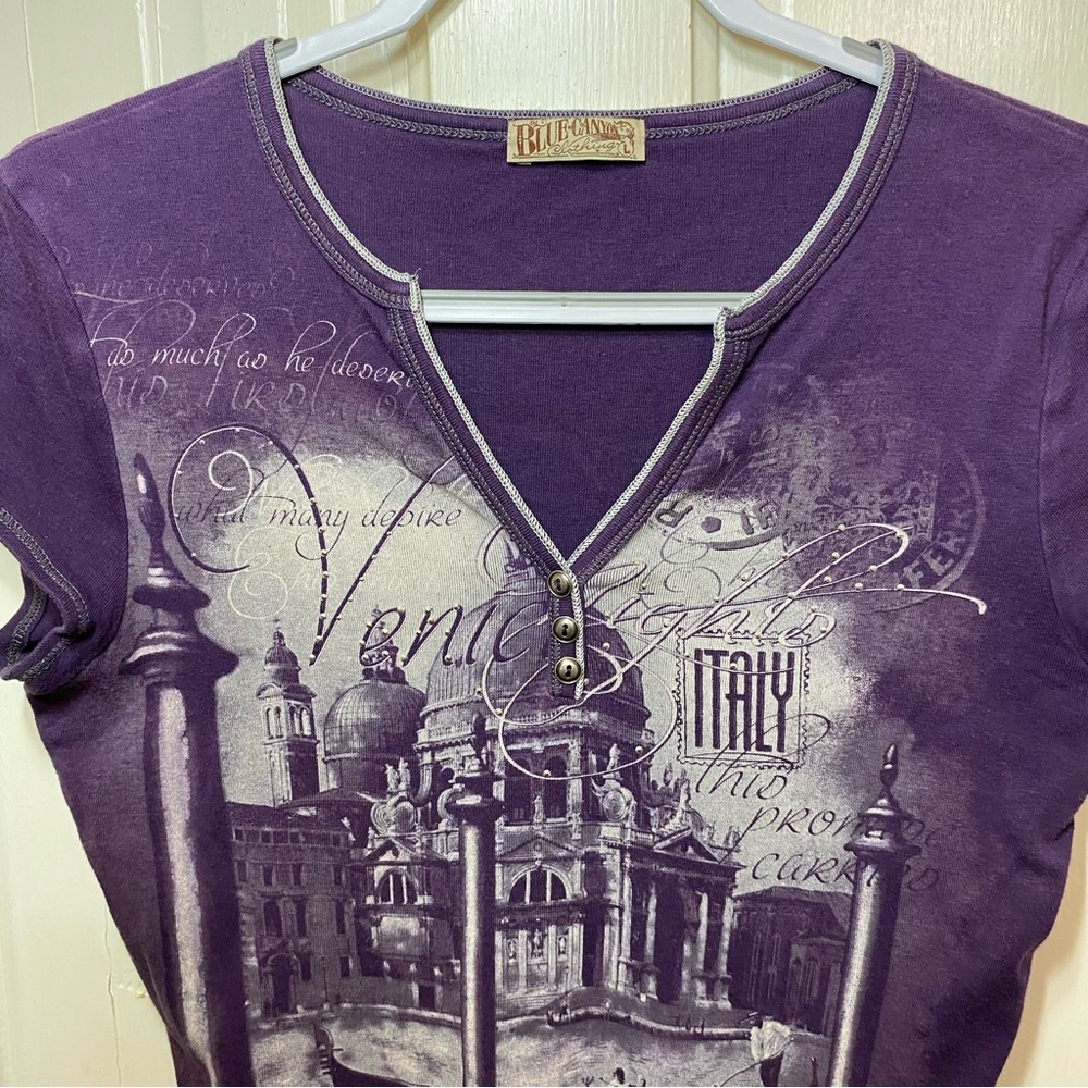 BLUE CANYON | Blue Canyon Clothing Purple Venice Italy Graphic T-shirt - Picture 3 of 11